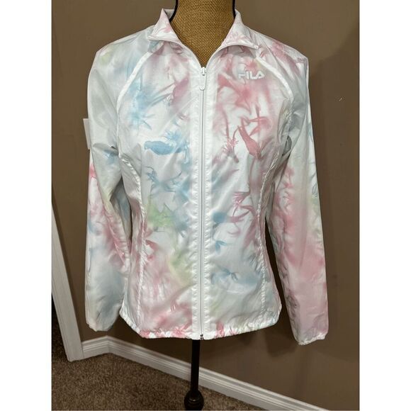 Fila Sport Windbreaker Jacket Size S 4/6 Orchid Performance Pastel Light Tie Dye - Picture 3 of 14